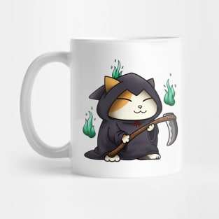 Halloween Cat Grim Reaper Kitty Mug